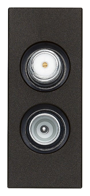 VIMAR - Presa TV-RD-SAT Diretta 2Uscite Nero - Coassiale 5-2400 Mhz, Demiscelata, Connettore Maschio e Femmina, Attenuazione 1 Db, Nero - 2 Moduli