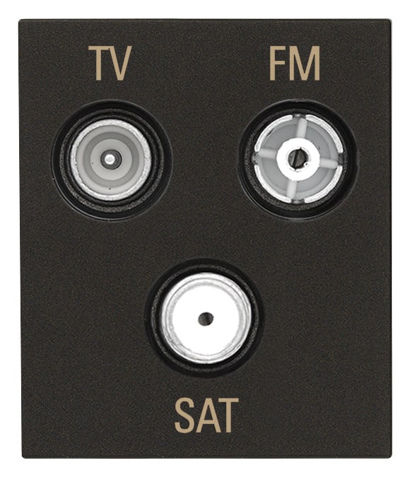 VIMAR - PRESA TV-FM-SAT DIRETTA 3 USCITE NERO