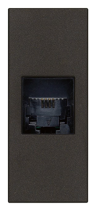 VIMAR - Presa RJ11 6/4 Nero - 6 Posizioni 4 Contatti Morsetti a Vite 30320.G