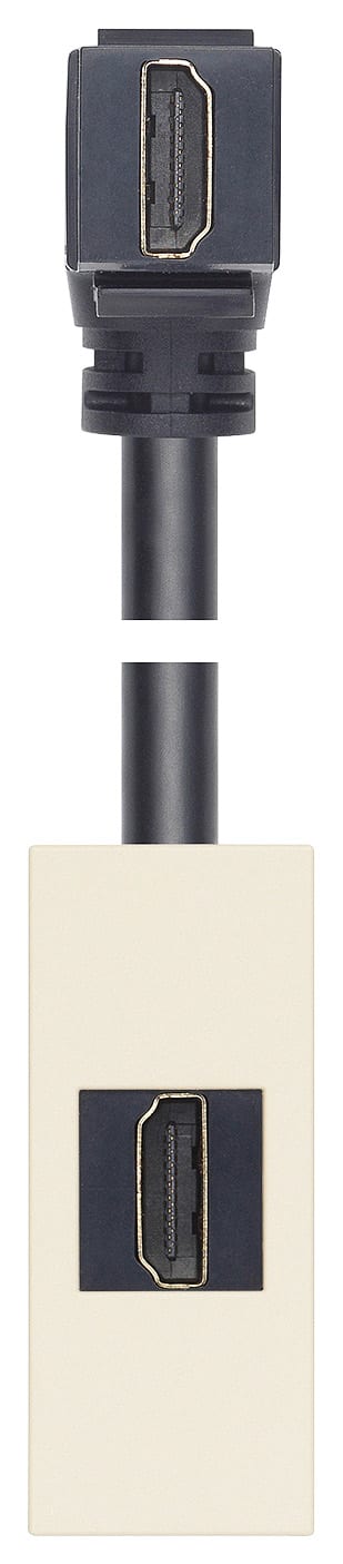 VIMAR - Presa HDMI 2.1B con cavo a 90 gradi e aggancio Keystone - Uscita canapa 30346.HC
