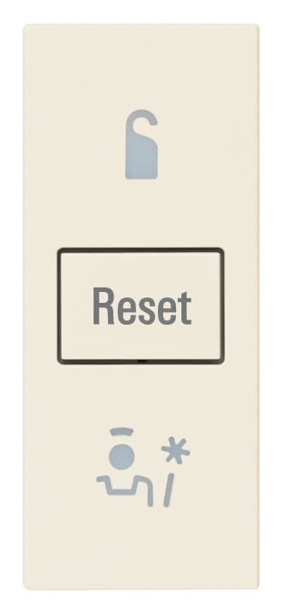 VIMAR - Commutatore 1P 10Ax Mur/Dnd 1M Canapa con Simboli Do Not Disturb e Make Up Room, Fornito con Unità di Segnalazione LED Rosso e Verde 110-250V~ 30408.C