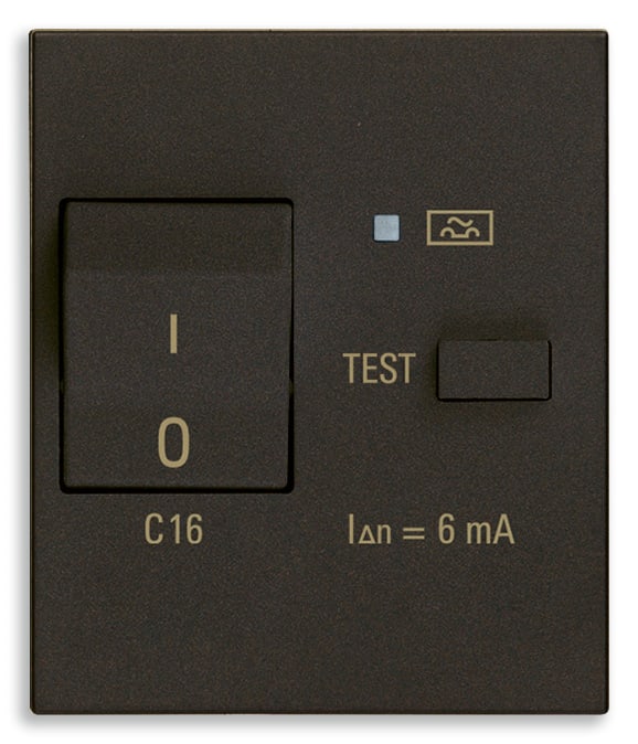 VIMAR - Interruttore Automatico Magnetotermico Differenziale 1P+N C16 6Ma Nero - 2 Moduli
