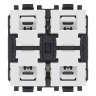 VIMAR - Comando Domotico 4 Pulsanti Amplificatore Stereo 1+1W 2 Uscite Diffusori Sonori 8 Ohm Led RGB Intensità Regolabile Tasti Intercambiabili 1 o 2 Moduli