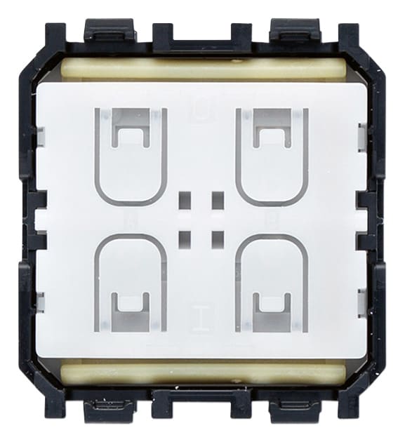 VIMAR - Comando Radio Enocean Piatto 4 Pulsanti Trasmettitore 868 Mhz Energy Harvesting Incorporato Tasti Dedicati 31506 31506.2 2 Moduli 30502