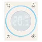 VIMAR - Termostato rotella KNX 2M bianco, controllo temperatura 2 zone, domotica KNX, retroilluminazione led, ingresso sensore, placca bianca, 2 moduli.
