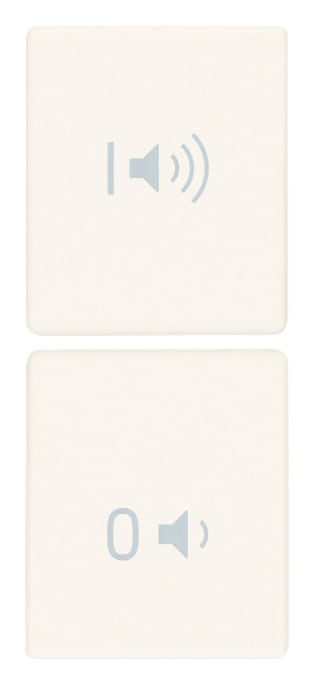 VIMAR - Due Mezzi Tasti 1M On/Off Volume Bianco - Intercambiabili 1 Modulo, Simboli I Volume E O. 31480.VB