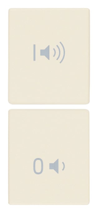 VIMAR - Due Tasti Intercambiabili On/Off Volume - 1 Modulo, Simboli Volume Canapa 31480.VC