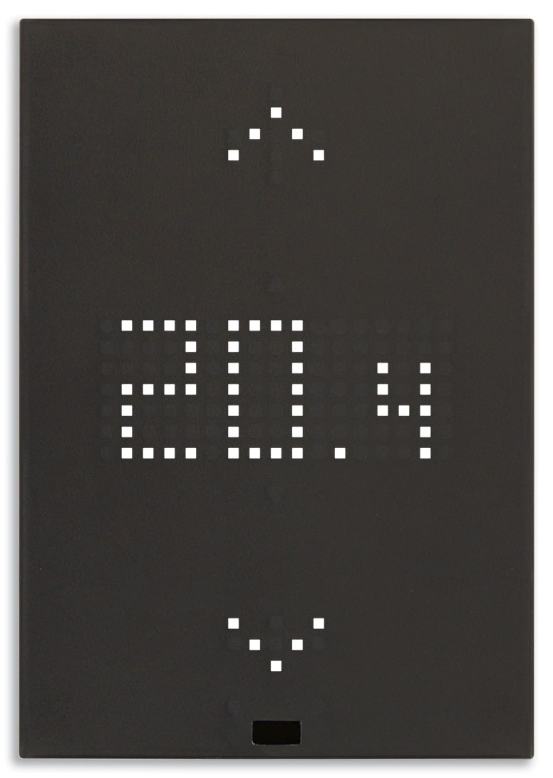 VIMAR - Termostato XT By-me 2M nero per controllo temperatura ambiente, gestione impianti, comando fan-coil, retroilluminazione LED, 2 moduli. 32041.G