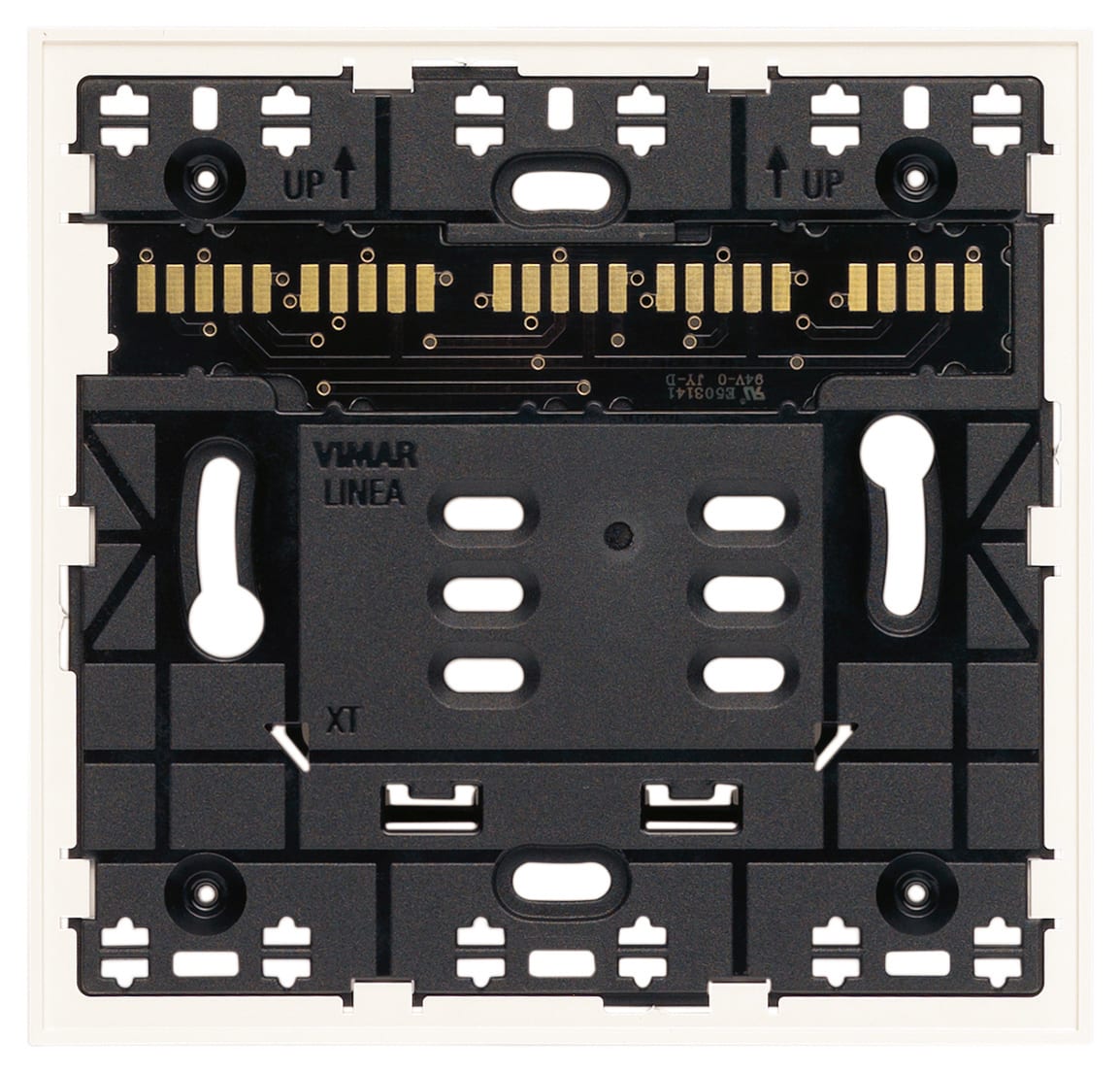 VIMAR - Supporto Elettrificato 2 Moduli Incasso Linea Piattaforma Xt, Per Scatole Ø 60 Mm Bianco 32602.B