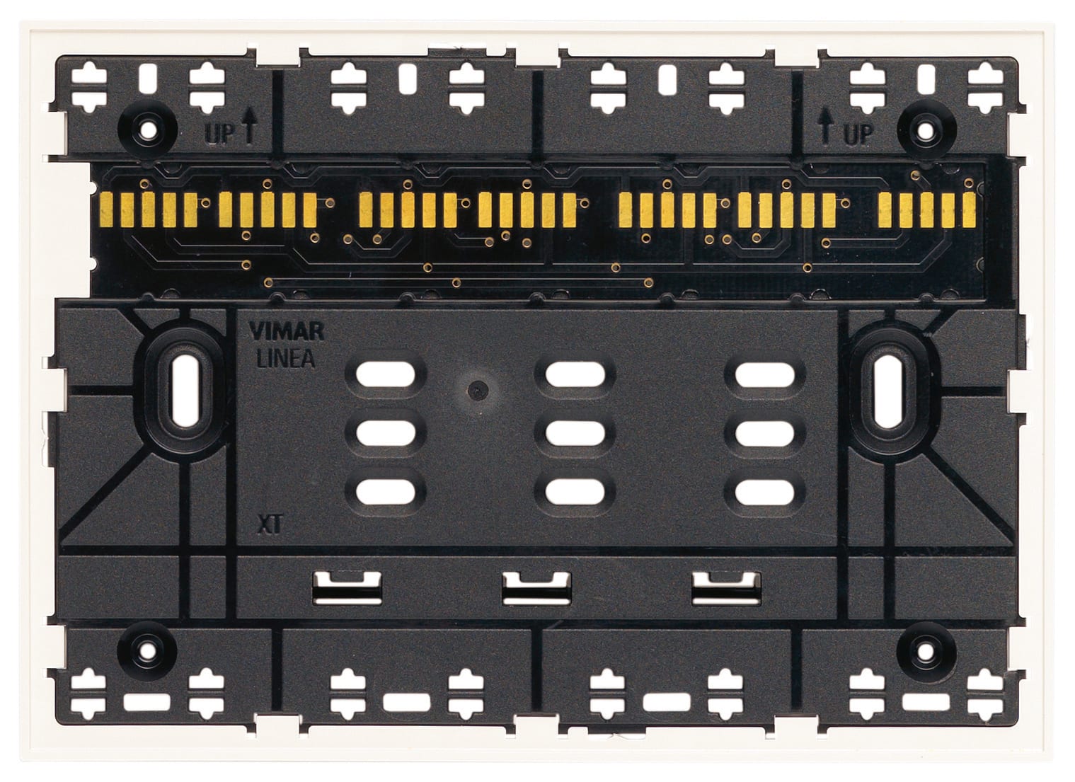 VIMAR - Supporto Elettrificato 3 Moduli Incasso Bianco con Viti Linea Piattaforma Xt 32603.B