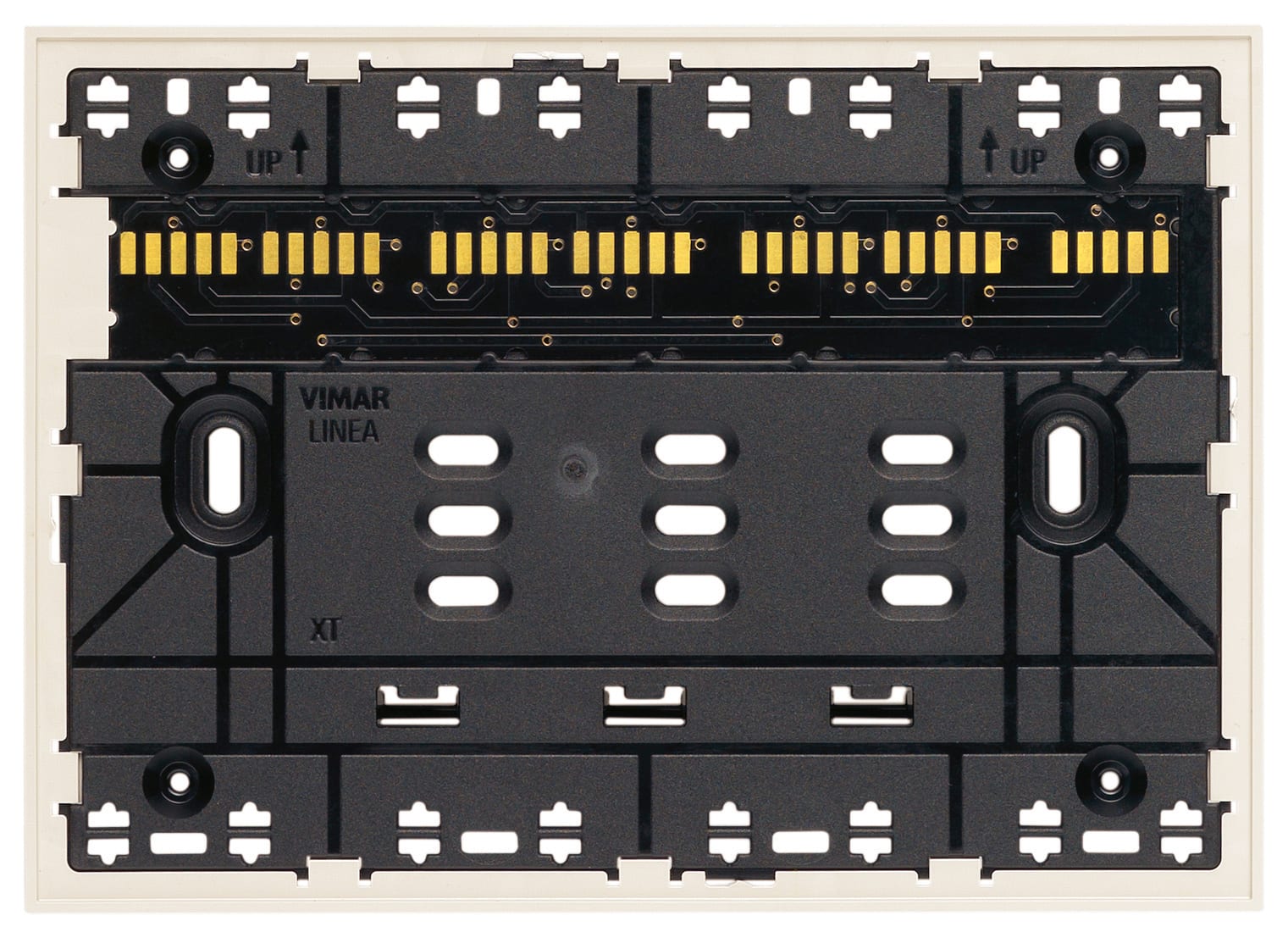 VIMAR - Supporto Elettrificato 3 Moduli Incasso Linea Piattaforma Xt con Viti per Scatole 3 Moduli Canapa