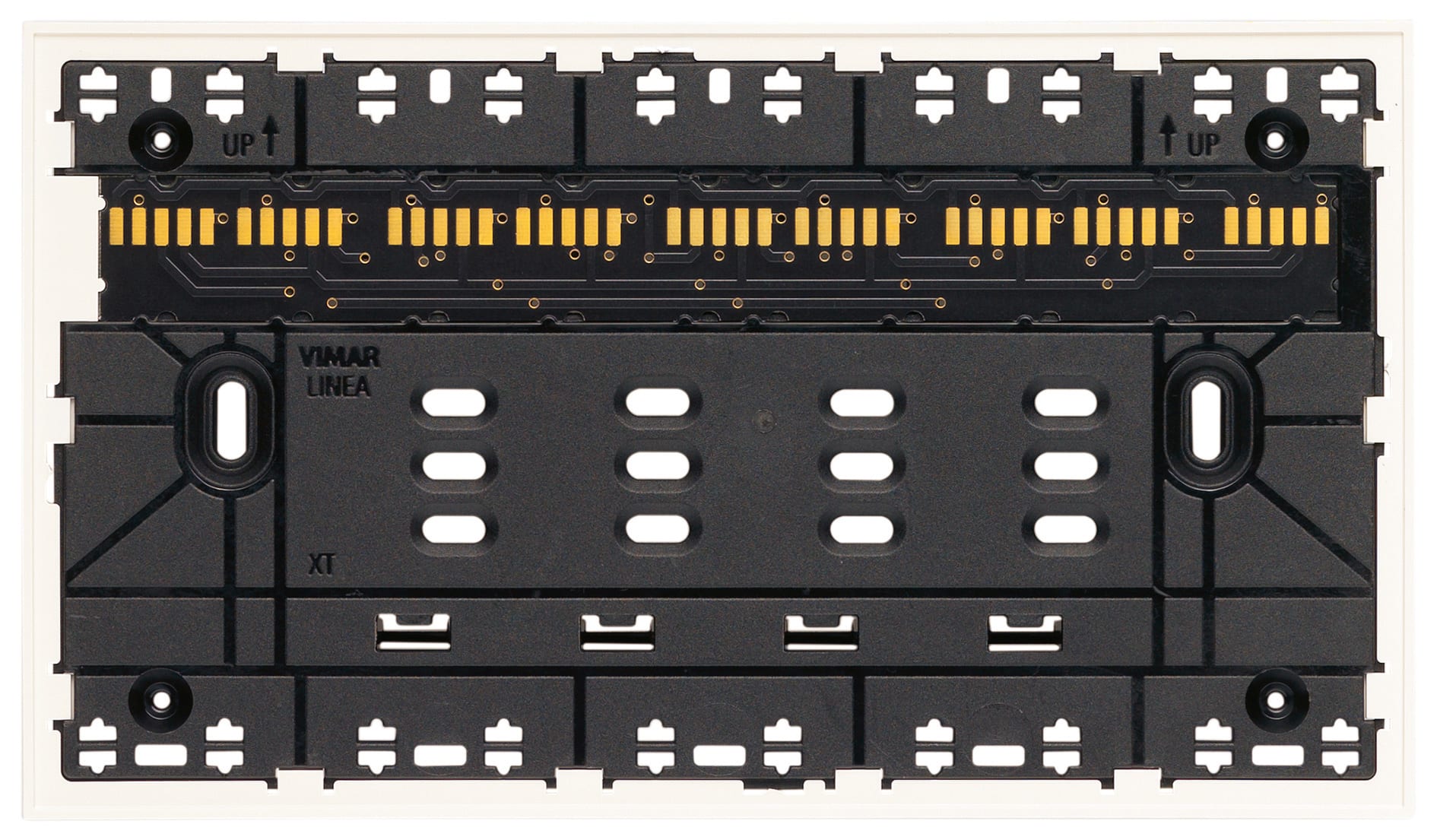 VIMAR - Supporto Elettrificato 4 Moduli Incasso Bianco con Viti Linea Piattaforma Xt