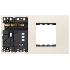 VIMAR - Supporto XT 4M misto con placca canapa estetico elettrificato per 1 nodo, 1 attuatore, 2 moduli frontali, 1-2 dispositivi standard, viti incluse.