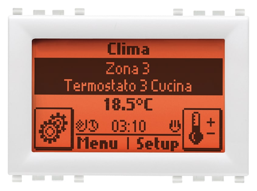 VIMAR - Centrale Touch Screen 3M Bianco - Controllo Domotica Monocromatico, Sensore Temperatura, Accessorio V51923, Connettore RJ45, Cavo V51921. R21509.B