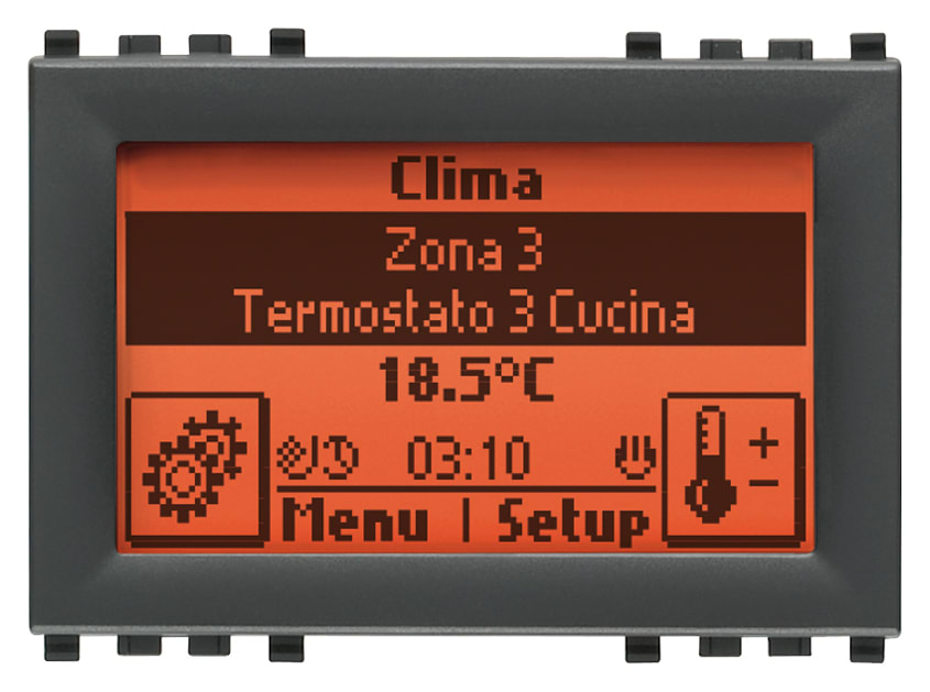 VIMAR - Centrale Touch Screen Grigio - Ricambio Controllo Domotica Monocromatico, Sensore Temperatura, Accessorio V51923, Connettore Rj45, Cavo V51921. R21509