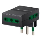 VIMAR - Adattatore Multipresa Salvaspazio Sicury 250V Nero Max 1500W Spina 2P+T 16A Standard Italiano Tipo S17 Tre Bpresa 16A Standard Italiano Tipo P17/11