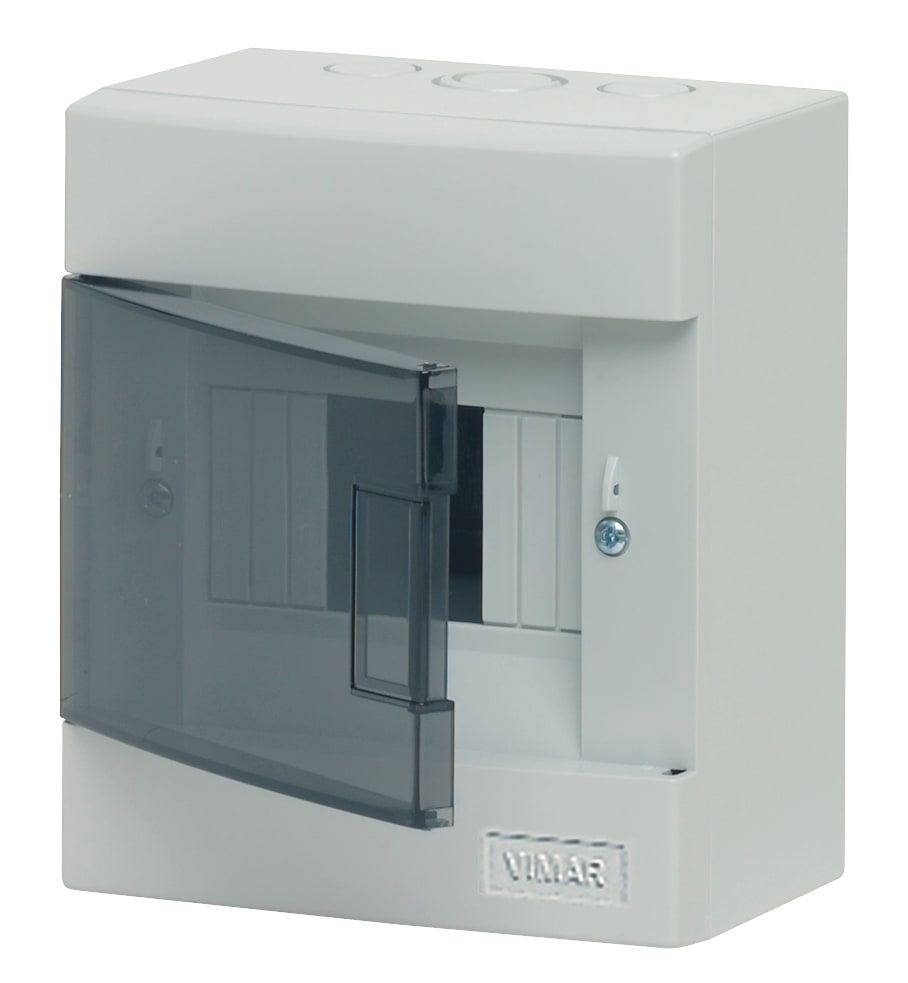 VIMAR - Centralino Parete IP40 Grigio con Portello Trasparente a Cerniera Verticale