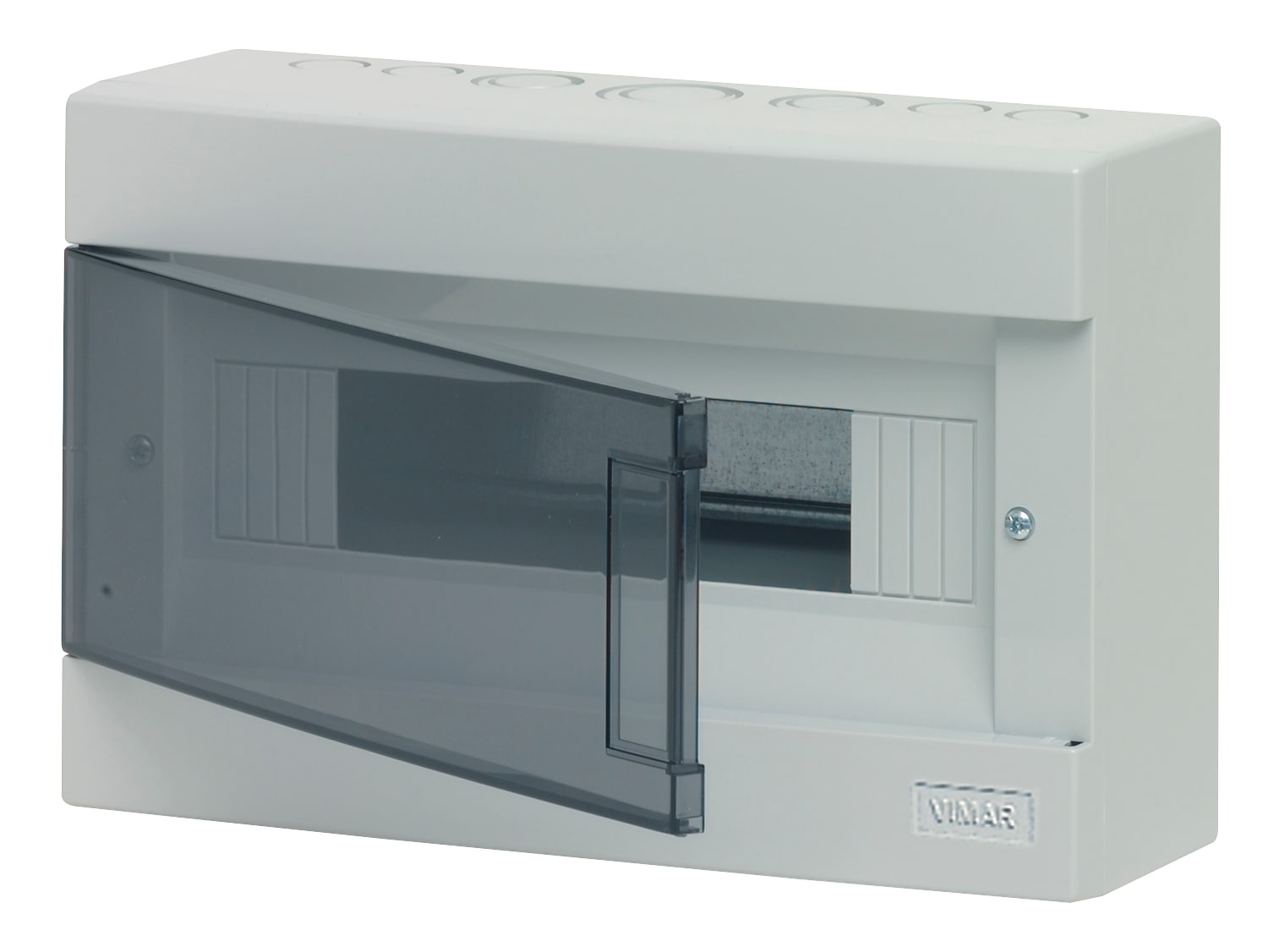 VIMAR - Centralino da Parete 12M IP40 Grigio con Portello Trasparente a Cerniera Verticale V50412