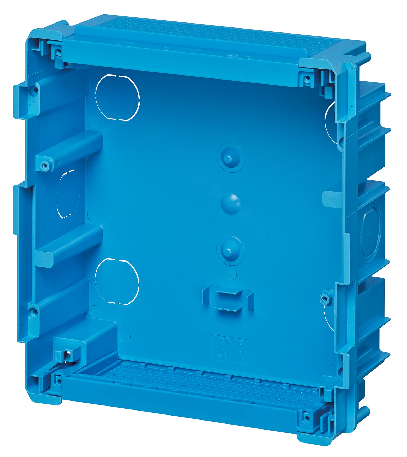 VIMAR - Scatola da Incasso Estetico 8 Moduli Azzurro per Pareti in Muratura 228x238x80 mm