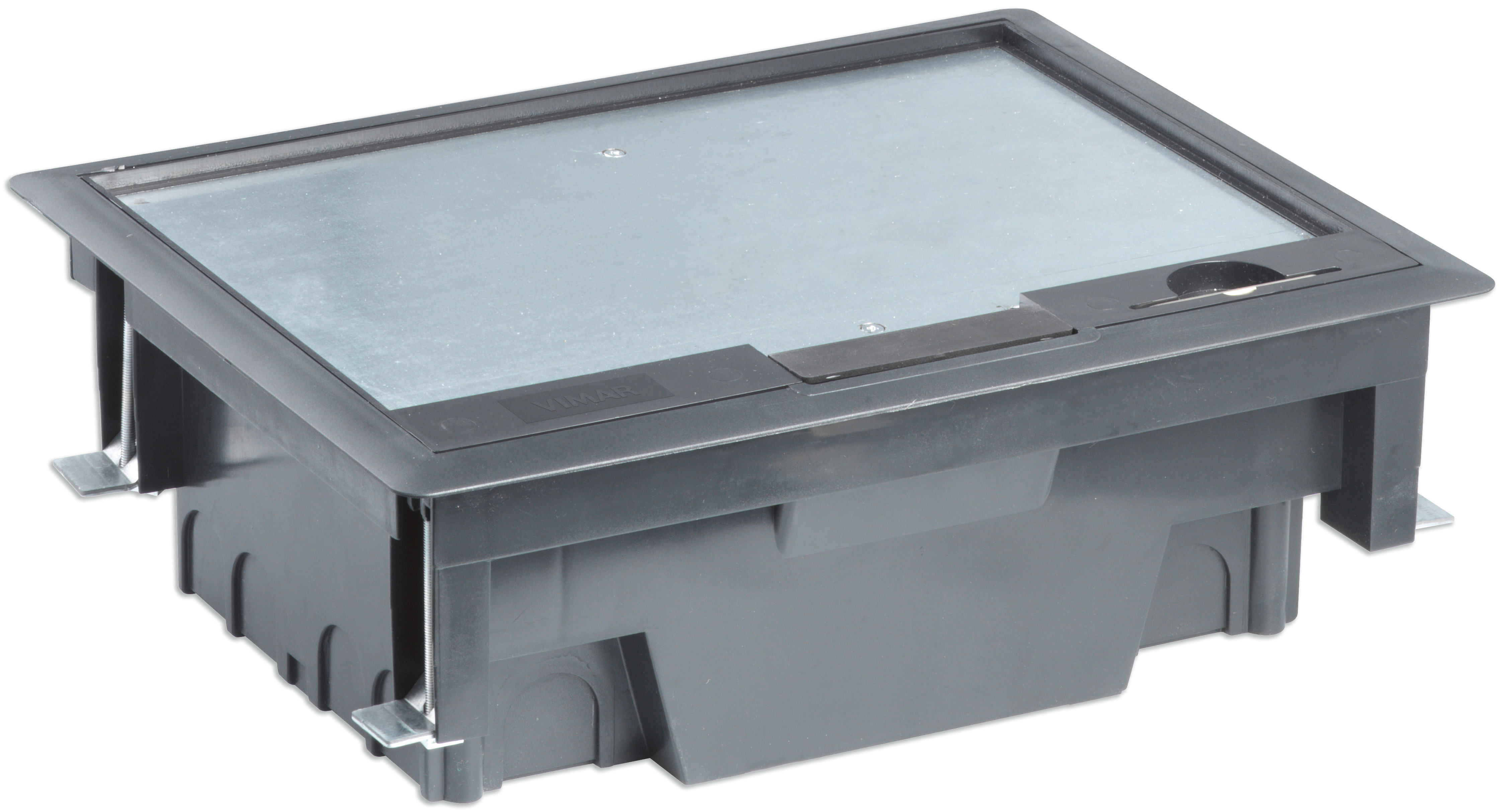 VIMAR - Torretta a scomparsa 12M con coperchio cavo per apparecchi Eikon, Arké e Plana su pavimento flottante con 2 supporti da 6 moduli