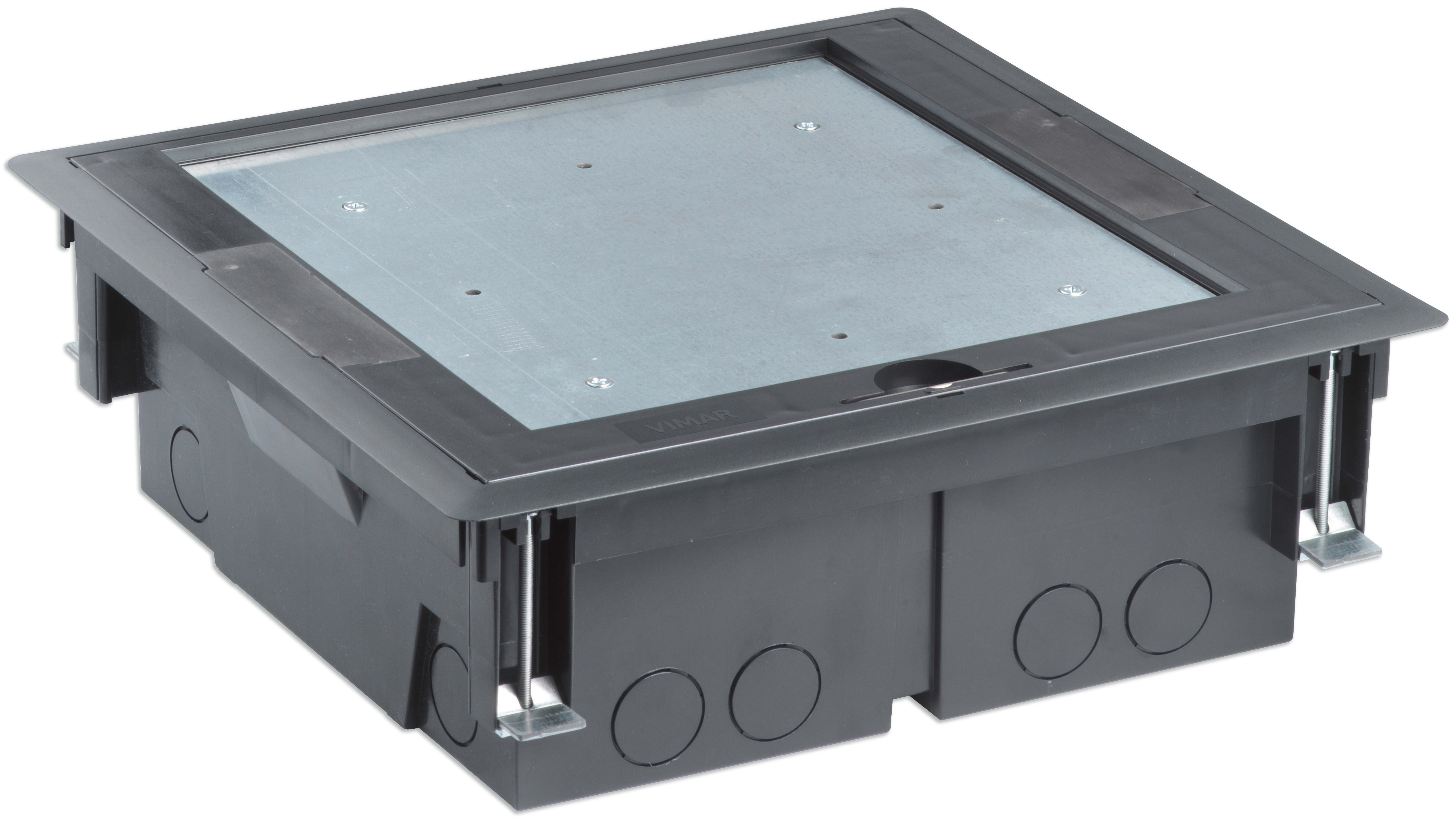 VIMAR - Torretta a scomparsa 20M con coperchio cavo per Eikon, Arké e Plana, installazione su pavimento flottante con 4 supporti da 5 moduli V54420