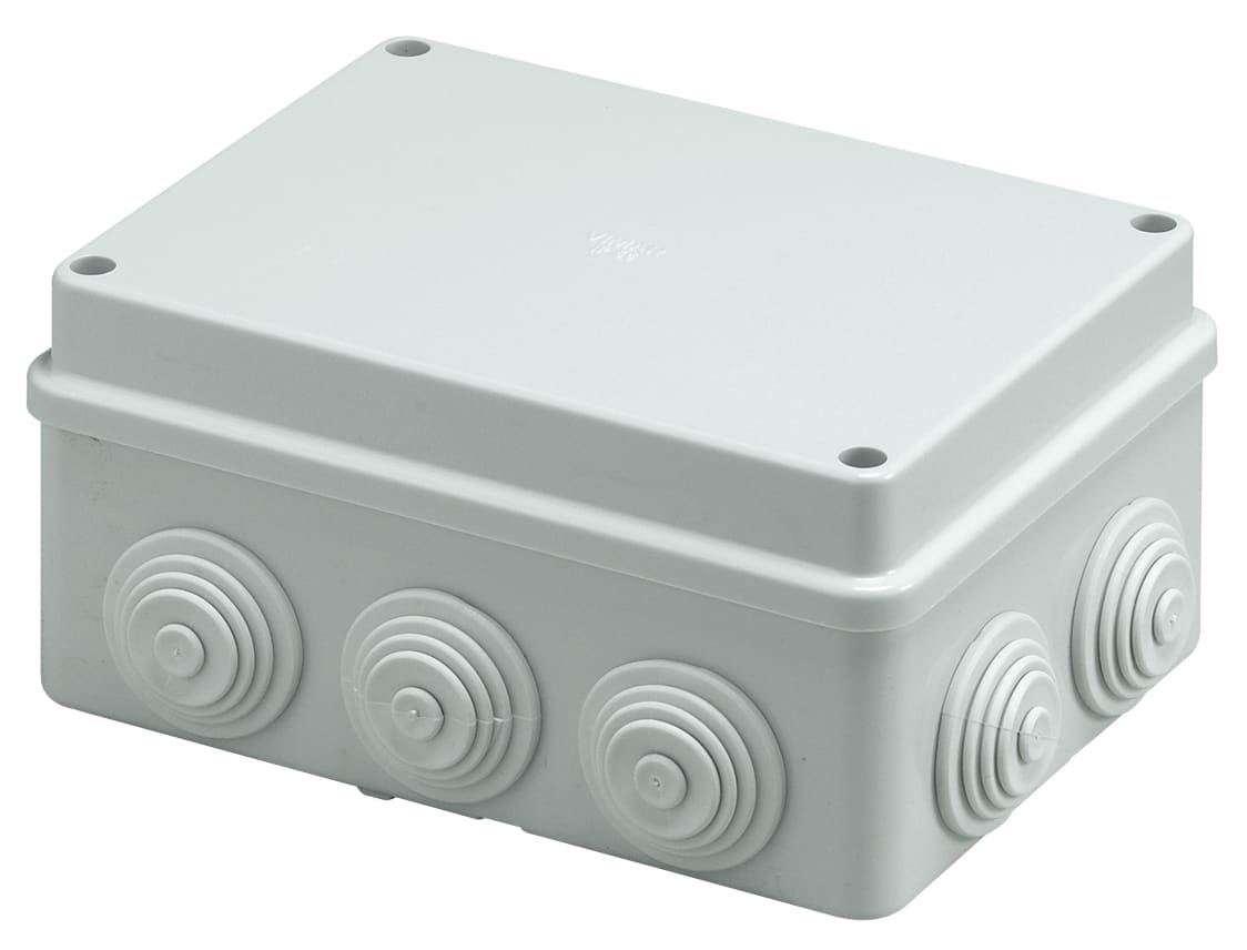 VIMAR - Scatola Derivazione Parete IP55 150x110x70mm Passacavi Acciaio Inox Grigio RAL 7035