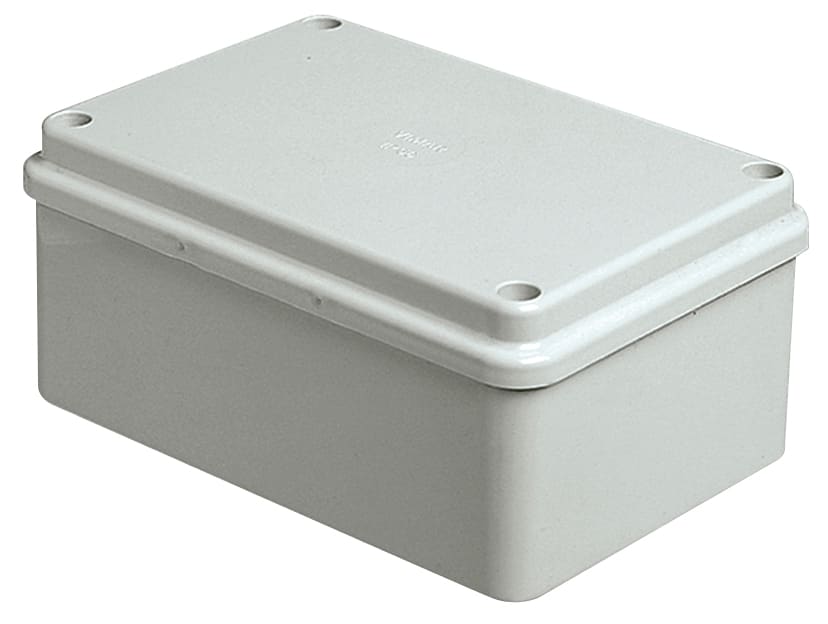 VIMAR - Scatola derivazione IP56 120x80x50mm pareti lisce coperchio cieco acciaio inox grigio RAL 7035