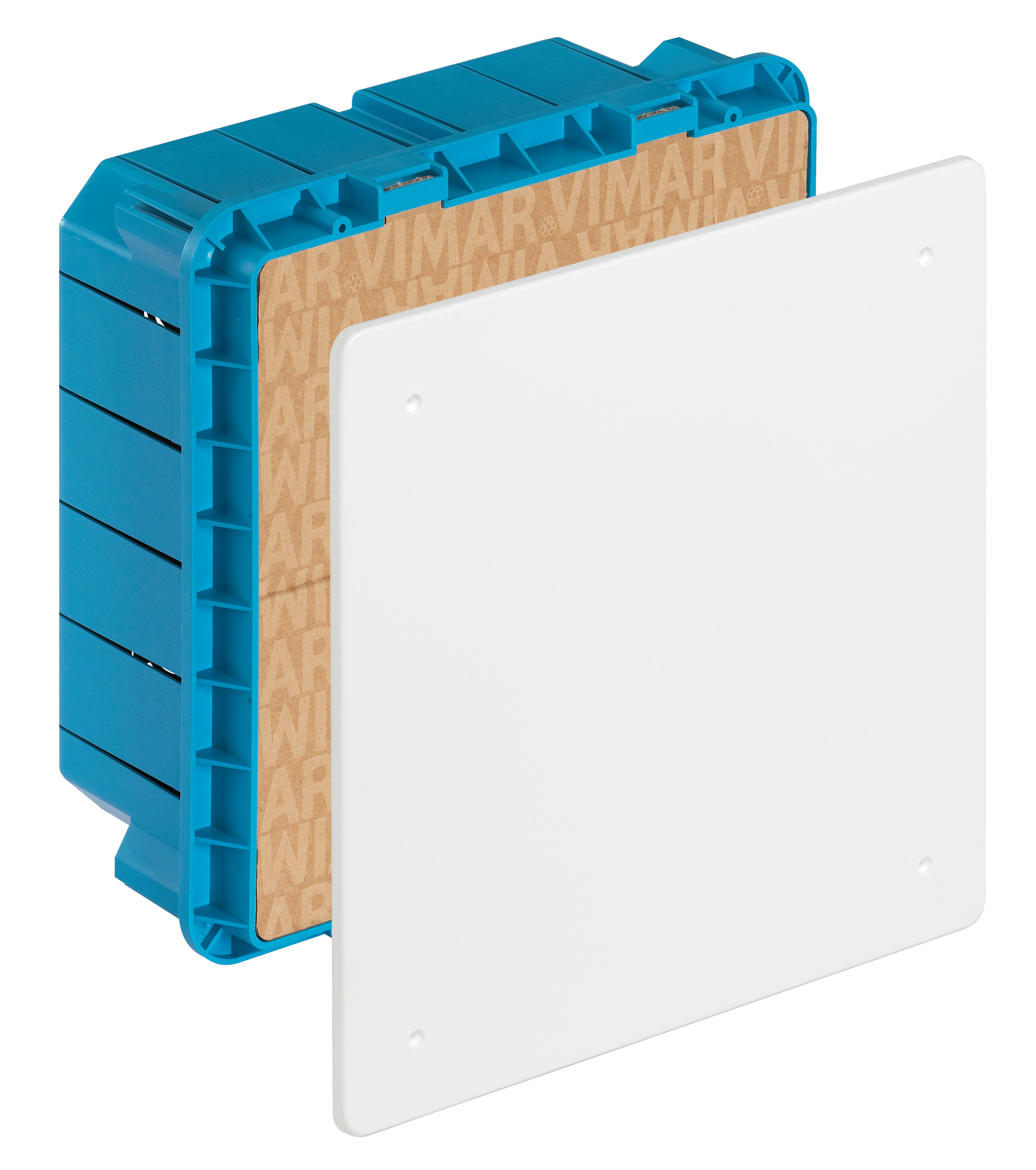 VIMAR - Scatola Derivazione Incasso 248x248x120 con Coperchio Bianco, Viti, Separatore e Giunti
