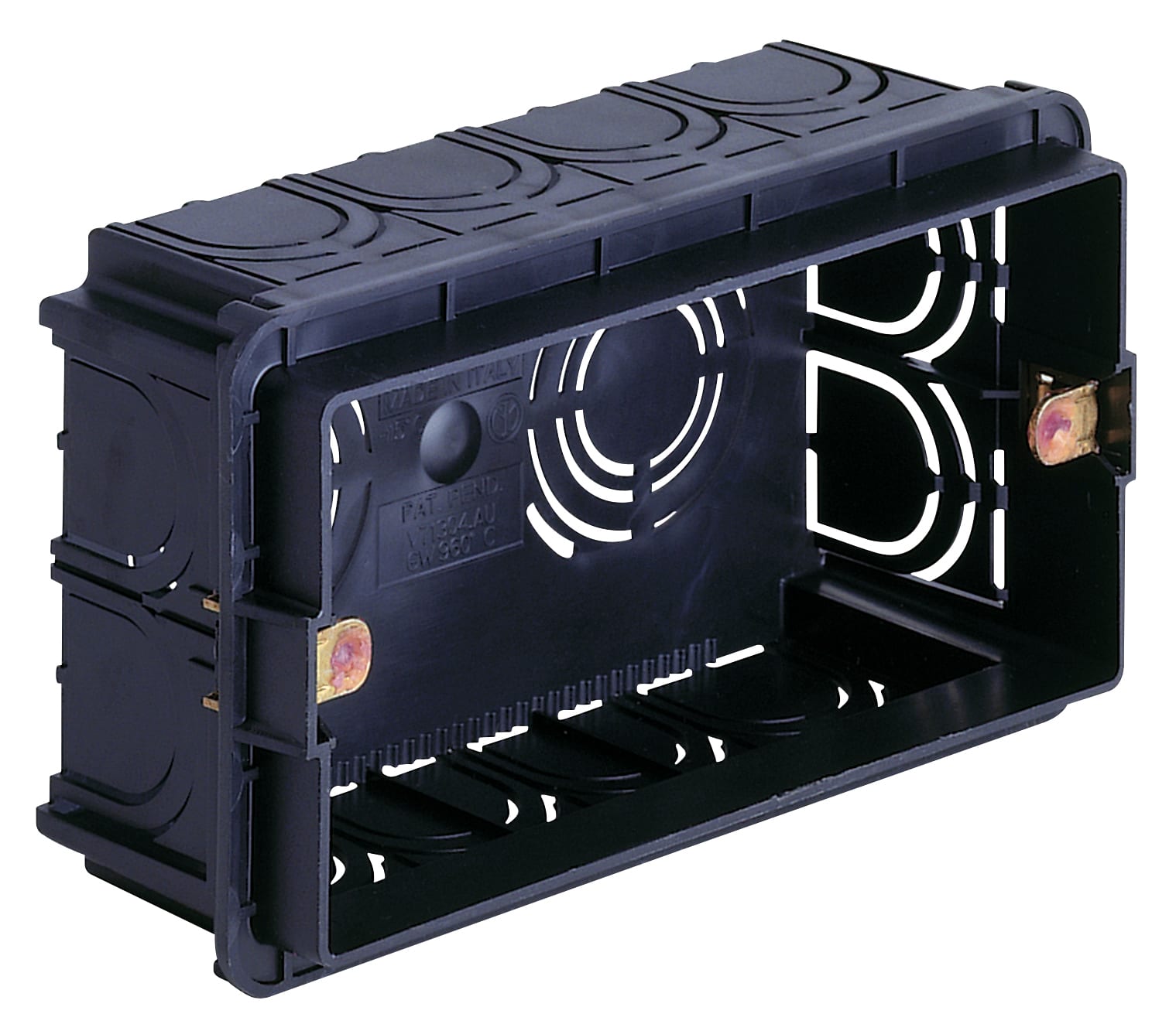 VIMAR - Scatola da Incasso Rettangolare Unificata 4 Moduli Nero per Pareti in Muratura Gw 960°C V71304.AU