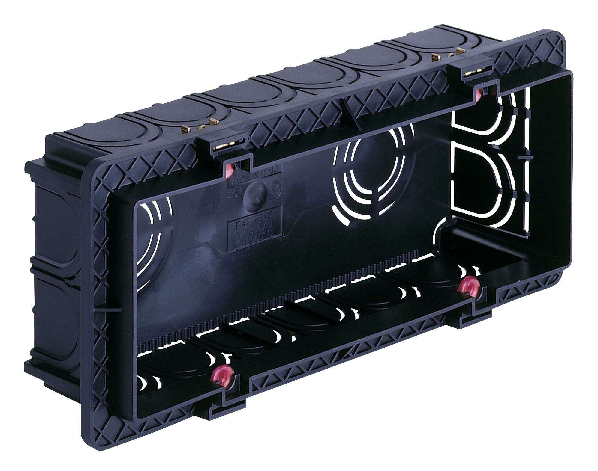 VIMAR - Scatola da Incasso Rettangolare 6-7 Moduli Nero per Pareti in Muratura V71306.AU