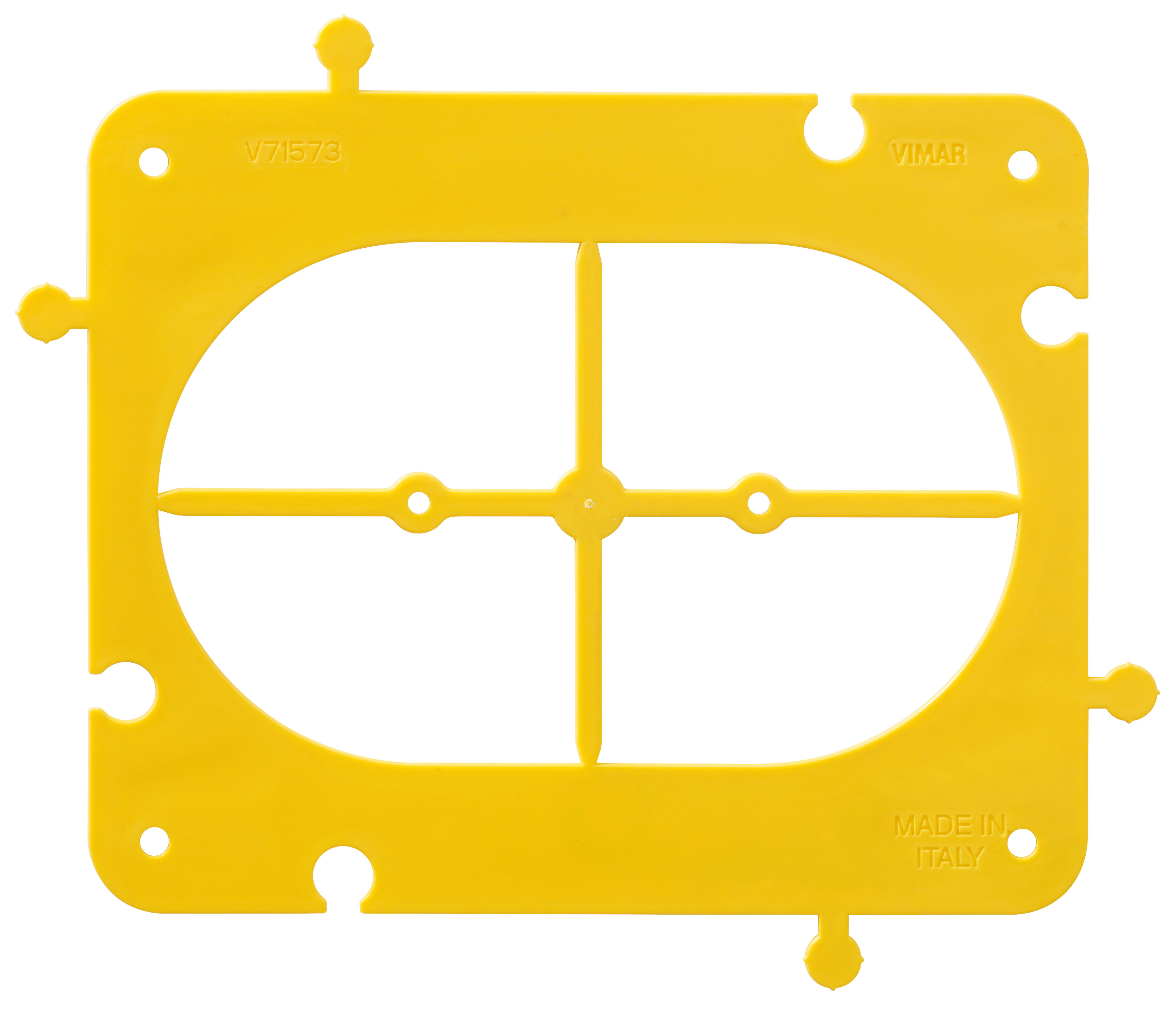 VIMAR - Accessorio multifunzione 3M per leggere e installare scatole 3 moduli su pareti leggere, con dima di centraggio e giunto per montaggio in batterie. V71573