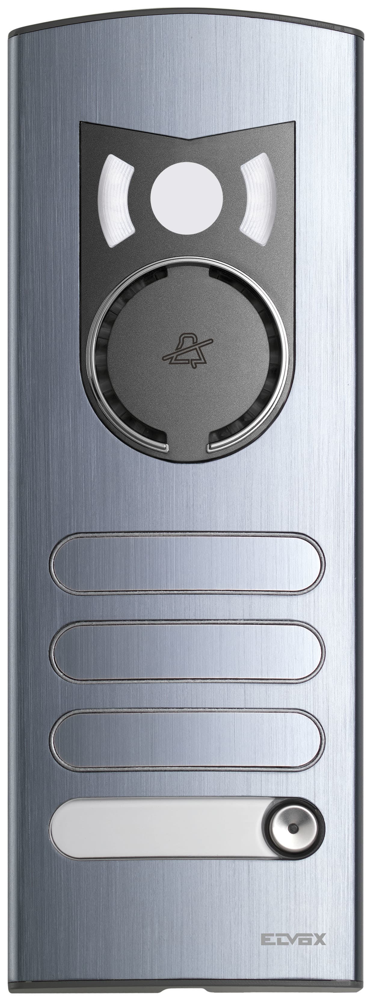 VIMAR - Placca A/V 2M 1 Tasto E 3 Copriforo Alluminio Anodizzato Elettrolucidato
