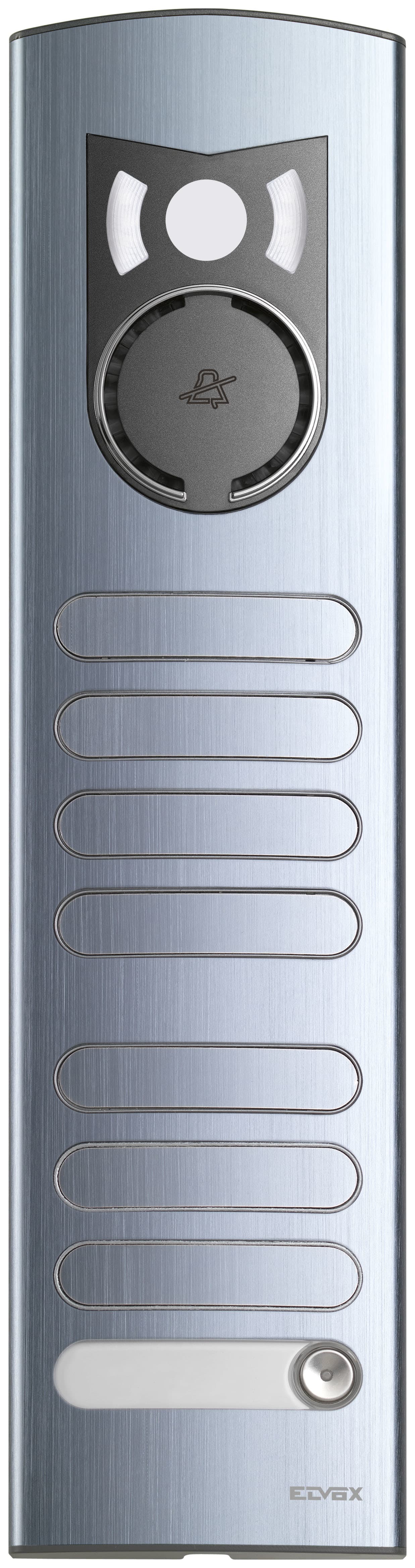 VIMAR - Placca A/V 3M 1 Tasto E 7 Copriforo in Alluminio Anodizzato Elettrolucidato