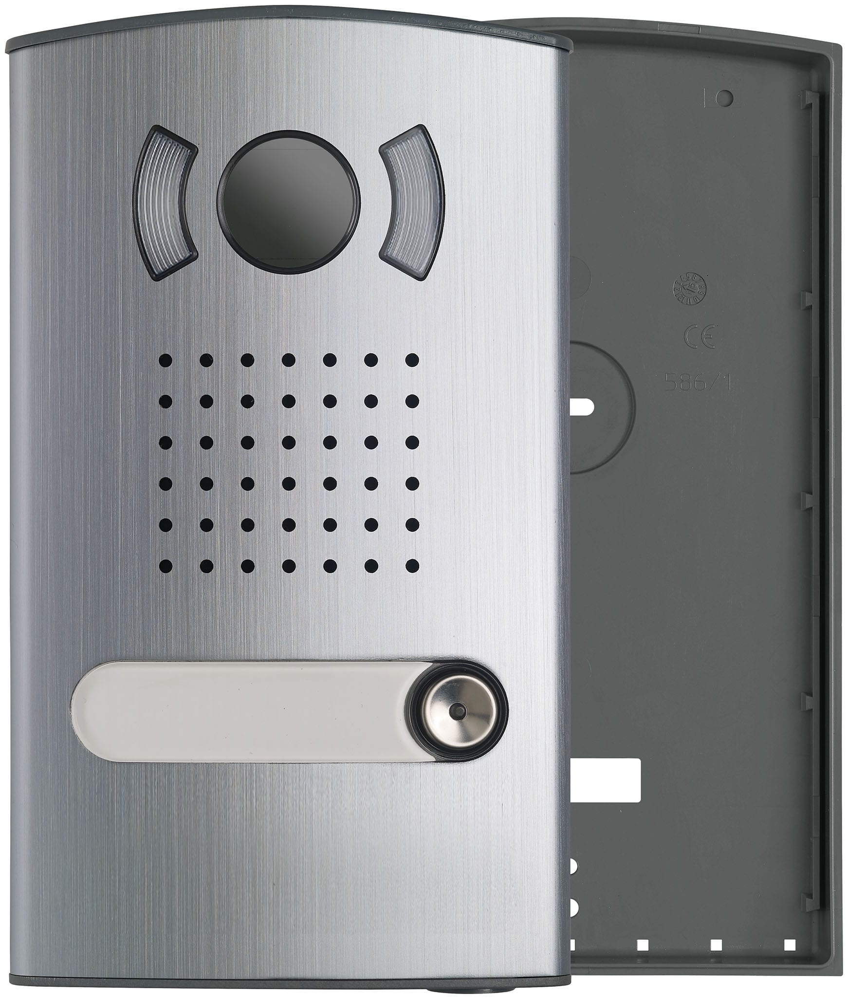 VIMAR - Placca Audio/Video Monofamiliare Incasso 1 Tasto Chiamata Unità Elettronica 40135 Scatole Alluminio Elettrolucidato