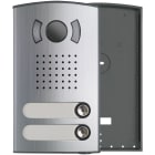 VIMAR - Placca audio video bifamiliare da parete o incasso con 2 tasti di chiamata, da completare con unità 40135, scatole e scheda R850.B, alluminio anodizzato.