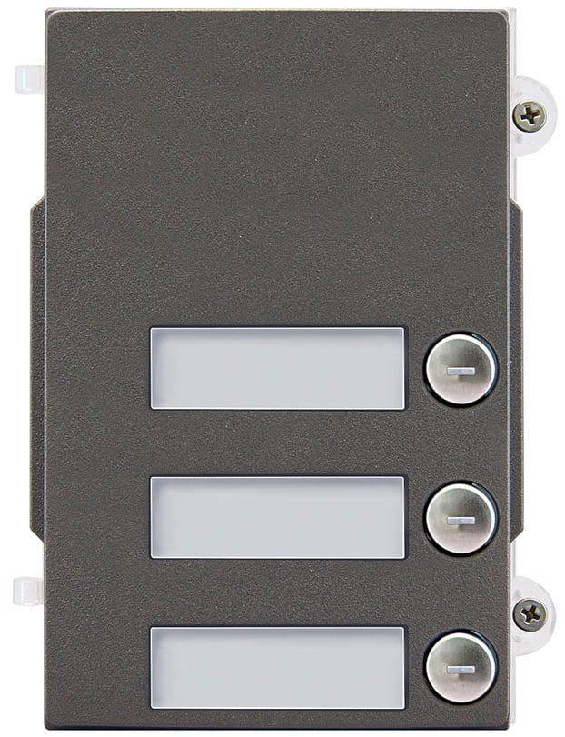 VIMAR - Modulo Frontale 3 Pulsanti Pixel Heavy per Unità Elettronica 41010 Grigio Sablé - Protezione Impatti Meccanici Esterni Ik10 IP54