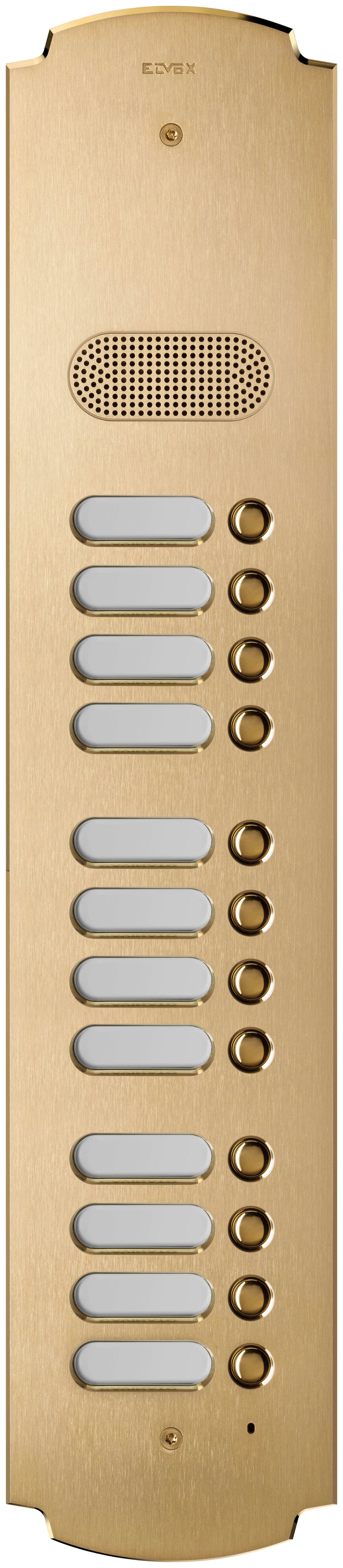 VIMAR - Placca Audio 4 Moduli con 12 Pulsanti Ottone Satinato Patavium