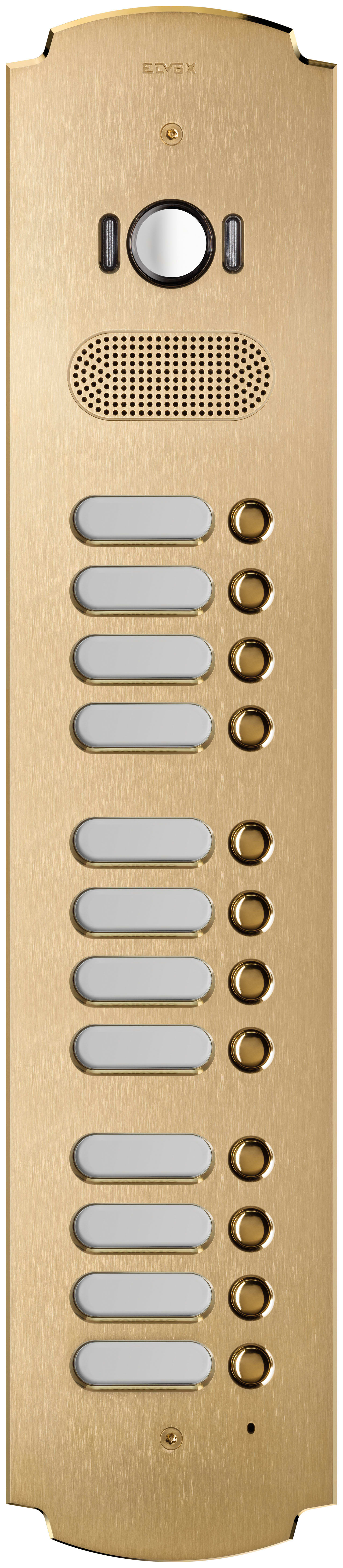 VIMAR - Placca Audio Video 4 Moduli con 12 Pulsanti Ottone Satinato