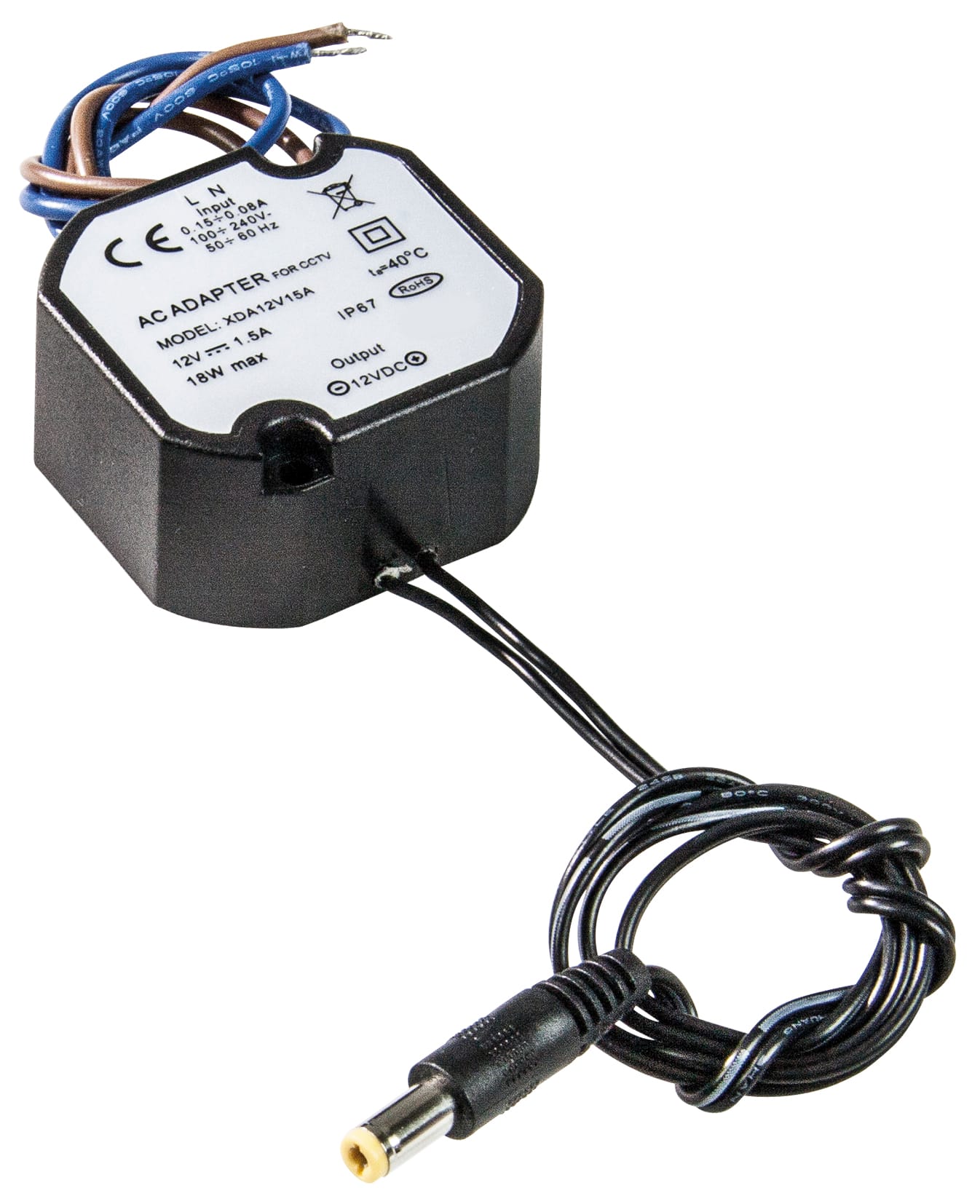 VIMAR - Alimentatore Switching Da Incasso 12Vdc 1,5A - Potenza Massima 18W, Uscita Connettore Jack Standard, Installazione Centralini, Scatole Derivazione
