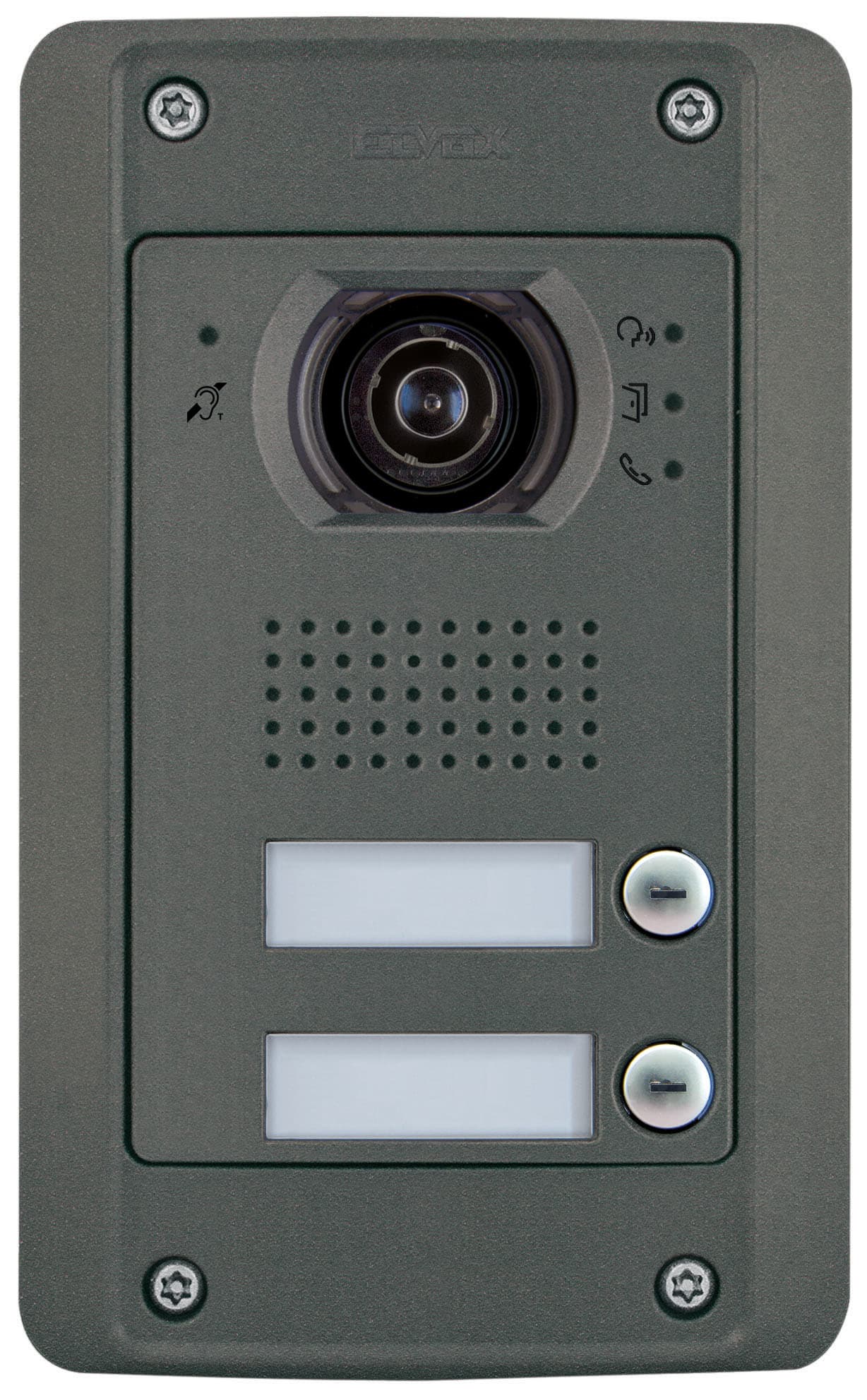 VIMAR - Targa pixel heavy sip a/v a due chiamate, kit audio video sip con unità teleloop grandangolo, modulo frontale, supporto, cornice e licenze.