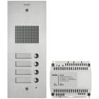 VIMAR - KIT STEELY 2F+ AUDIO 4 PULSANTI ACCIAIO