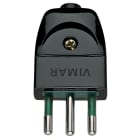 VIMAR - Spina Sicury 2P+T 10A Nero Standard Italiano Uscita Cavo