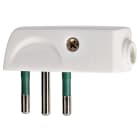 VIMAR - Spina Piatta 2P+T 10A Bianco Sicury 250V~ Standard Italiano Uscita Cavo 90° Estraibilità Prese Affiancate