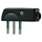 VIMAR - Spina Piatta 2P+T 10A Nero Sicury 250V~ Uscita Cavo 90° Estraibile