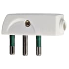 VIMAR - Spina Piatta 2P+T 16A Bianco Sicury 250V~ Standard Italiano Tipo Spa17 Uscita Cavo 90° Estraibilità Prese Affiancate