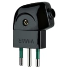 VIMAR - Spina 2P+T 10A S11 90° Nero - Squadra Profilo Sicury 2P+T 10A 250V~ Uscita Cavo 90°