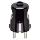 VIMAR - Spina 2P+T 16A Standard Tedesco e Francese, Uscita Cavo Assiale - Nero