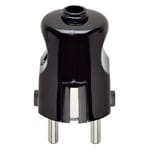 VIMAR - Spina 2P+T 16A Standard Tedesco e Francese, Uscita Cavo Assiale - Nero
