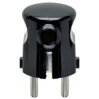 VIMAR - Spina 2P+T 16A Standard Tedesco e Francese, Uscita Cavo 90° - Nero