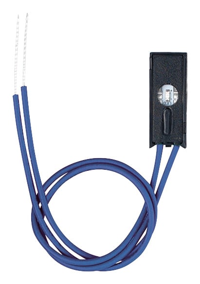 VIMAR - Unità LED azzurro 110-250V, 50/60 Hz, 0,4 W, inserimento frontale, per comandi allineati e assiali. Usa in serie con lampade a incandescenza o alogene.